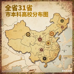 全国31省市本科高校分布图