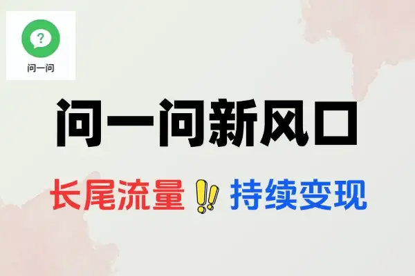 问一问新风口素人如何轻松变现4位数