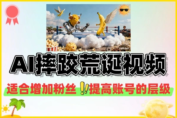 AI大黄牛摔跤搞笑荒诞视频制作