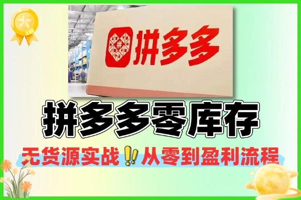 拼多多零库存速成从开店到盈利