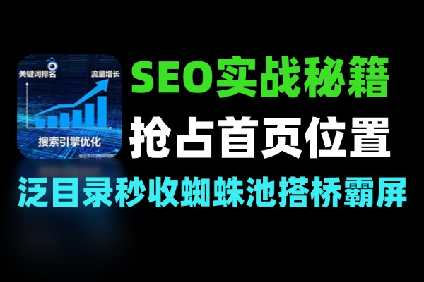 SEO实战秘籍泛目录秒收蜘蛛池搭桥霸屏截流7天抢占首页暴利词